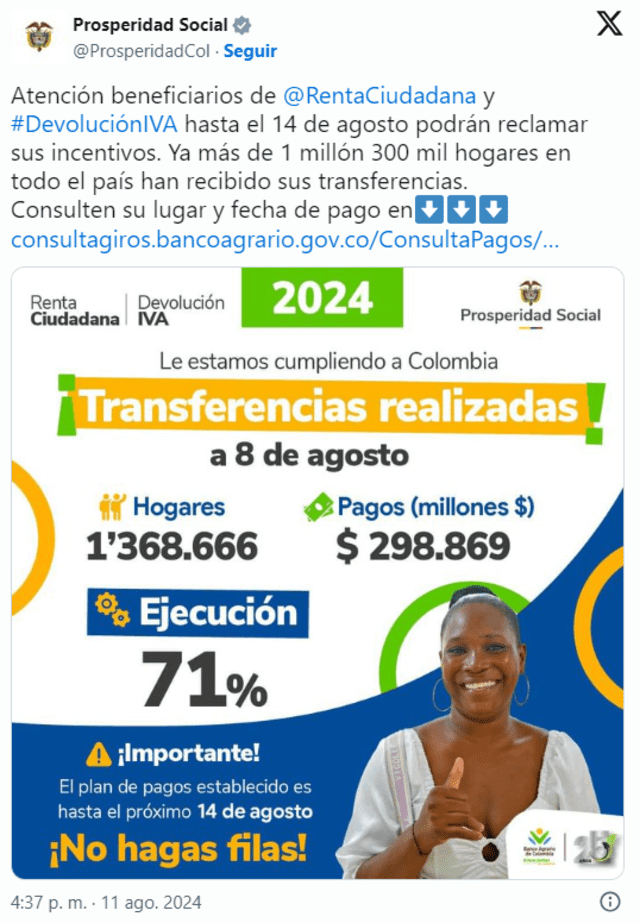 ya llego mi giro | Renta Ciudadana
