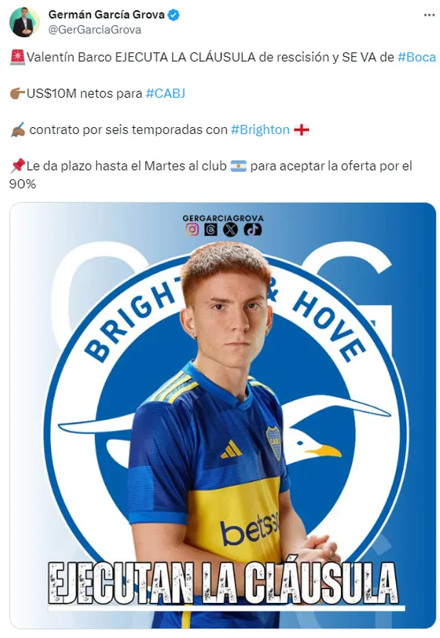 Valentín Barco, Brighton