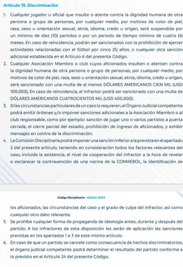 Sanciones que impondría CONMEBOL a Universitario y Sebastián Avellino.