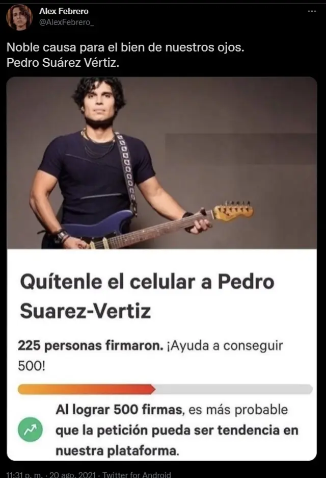 Usuarios se unen y crean campaña contra Pedro Suarez Vertiz