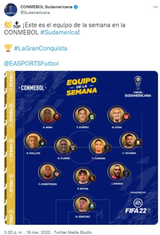 Once ideal de la Copa Sudamericana.