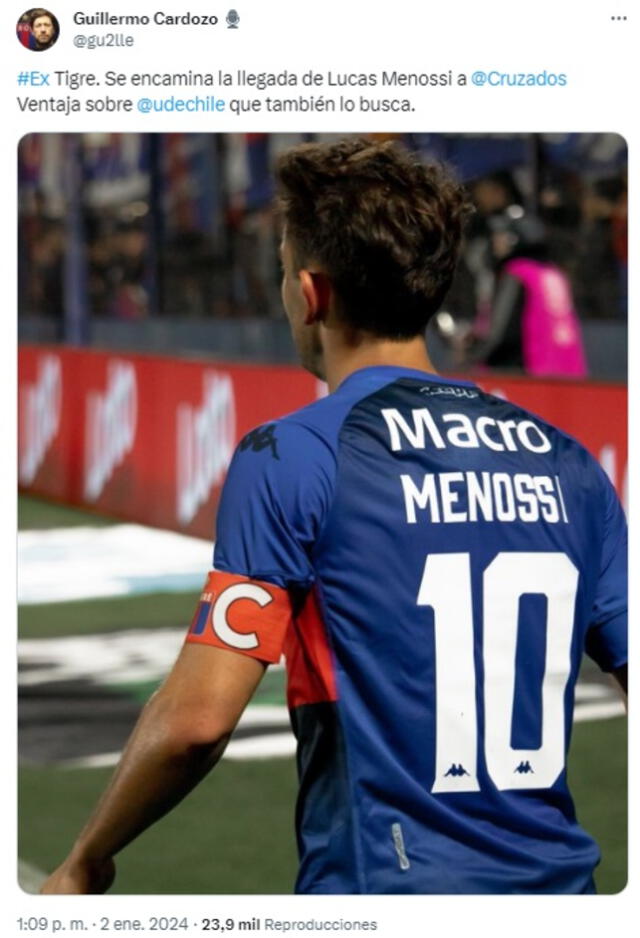 Lucas Menossi llegaría a la Universidad Católica