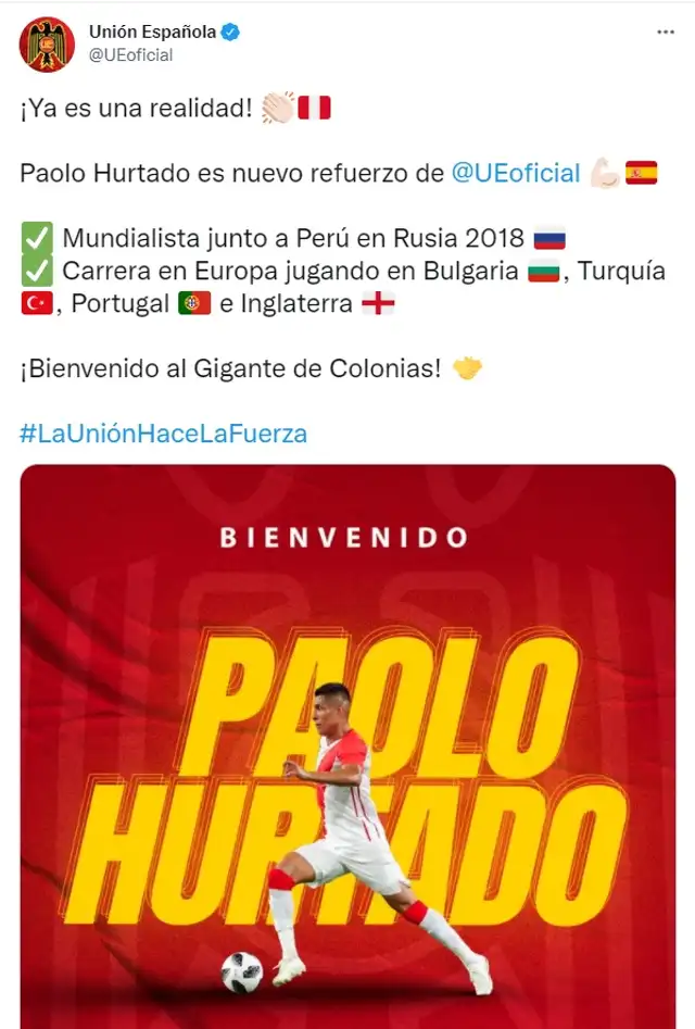 Paolo Hurtado presentado en Unión Española   