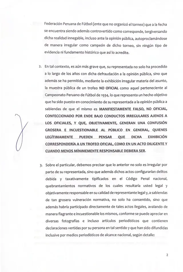 Carta notarial a Jean Ferrari.