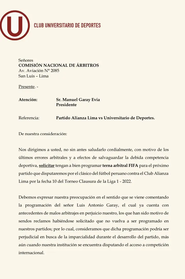 <strong>Comunicado U</strong>   