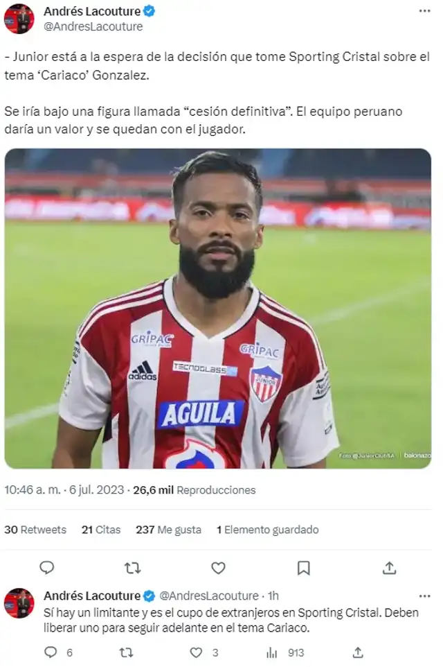 Luis Gonzáles sería el fichaje de Sporting Cristal.