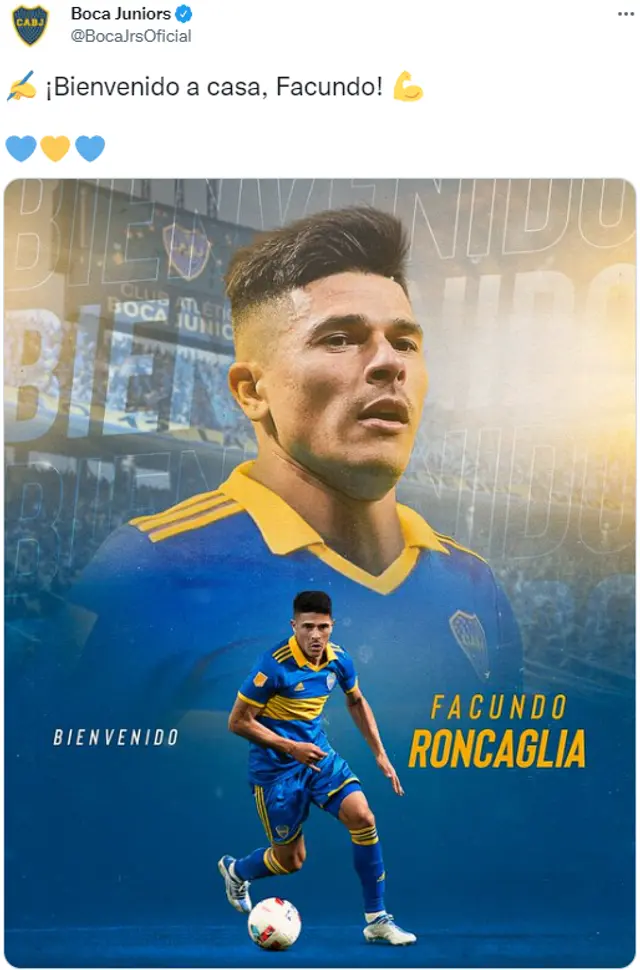 Facundo Roncaglia nuevo jugador de Boca Juniors. Facundo Roncaglia nuevo jugador de Boca Juniors.