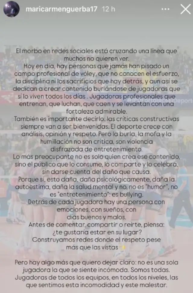 Mensaje de Maricarmen Guerrero.