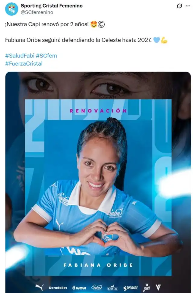 Sporting Cristal, Fabiana Oribe