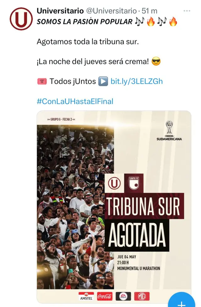 Tribuna sur: AGOTADA   