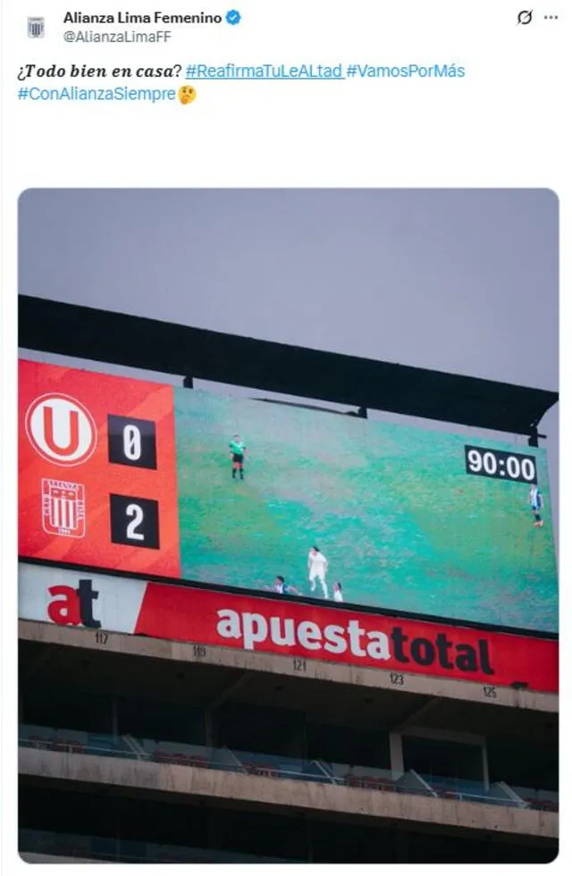 Alianza Lima y su polémica publicación contra Universitario.   