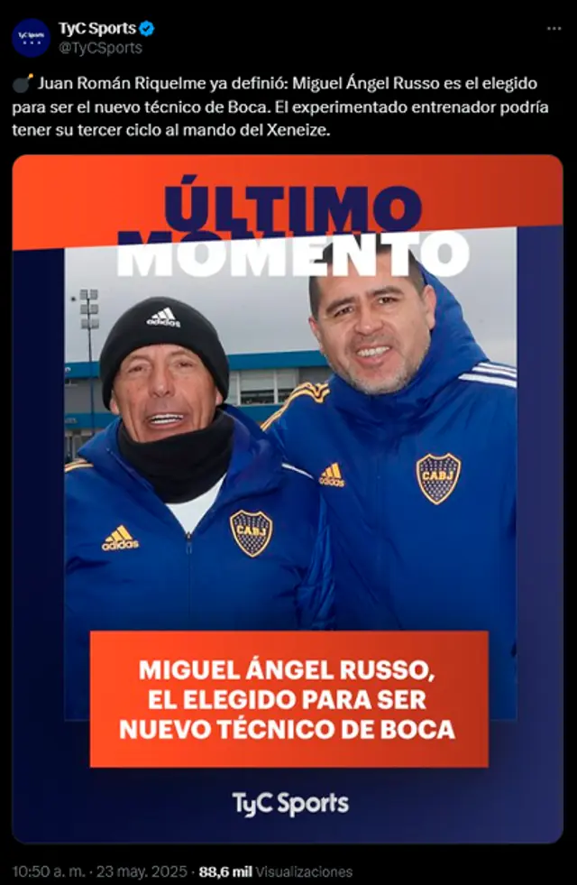 Miguel Ángel Russo sería el nuevo DT de Boca Juniors.   