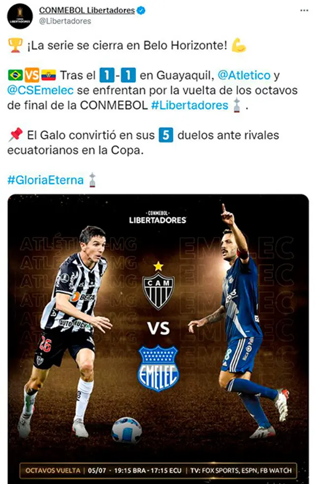 Atlético Mineiro vs Emelec