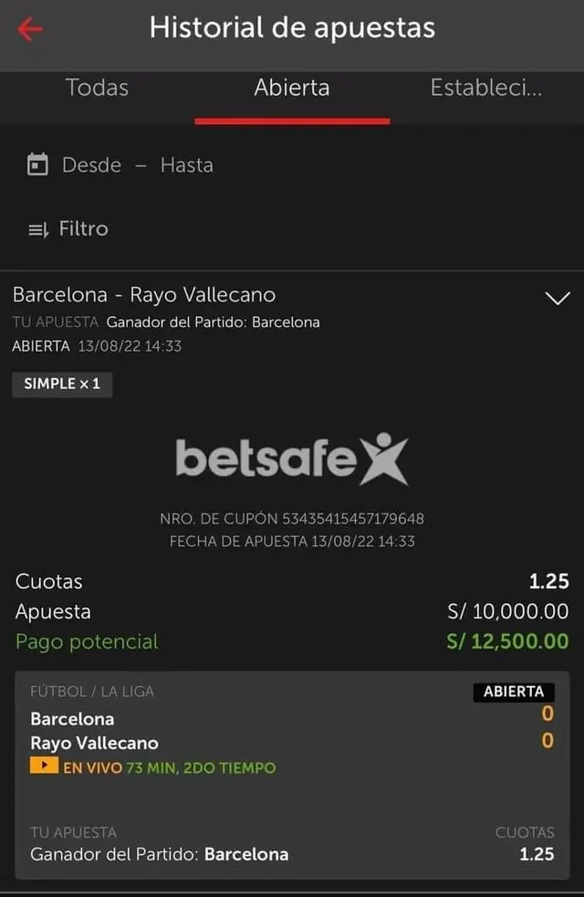 Hincha apostó 10 mil soles por el triunfo del Barcelona.