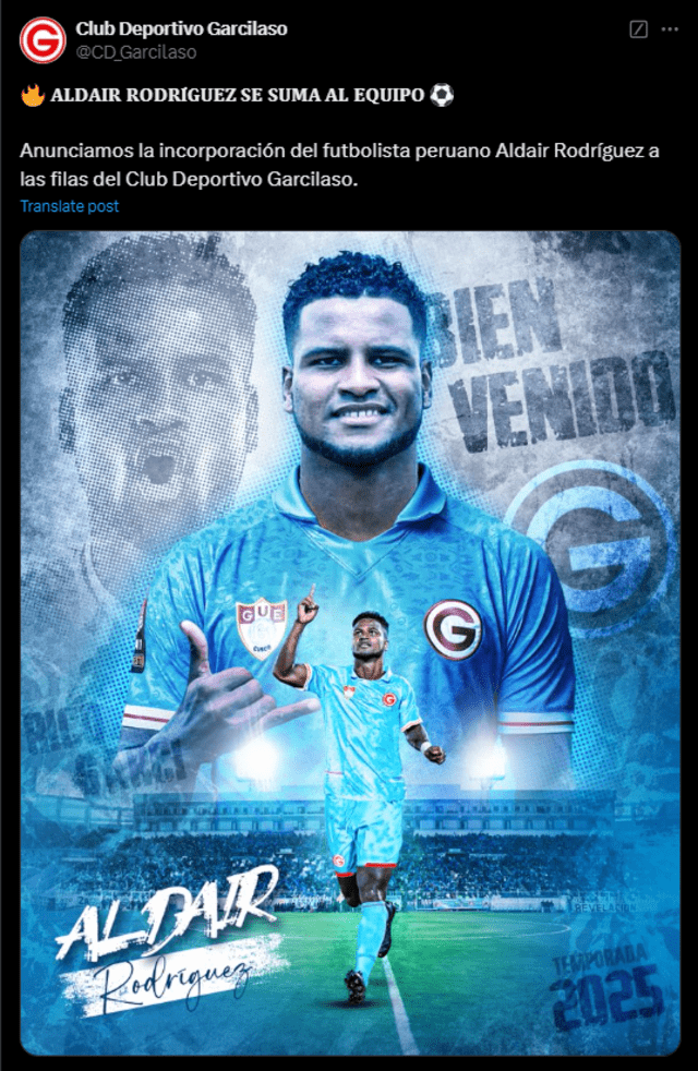  Aldair Rodríguez firmó por Deportivo Garcilaso.   