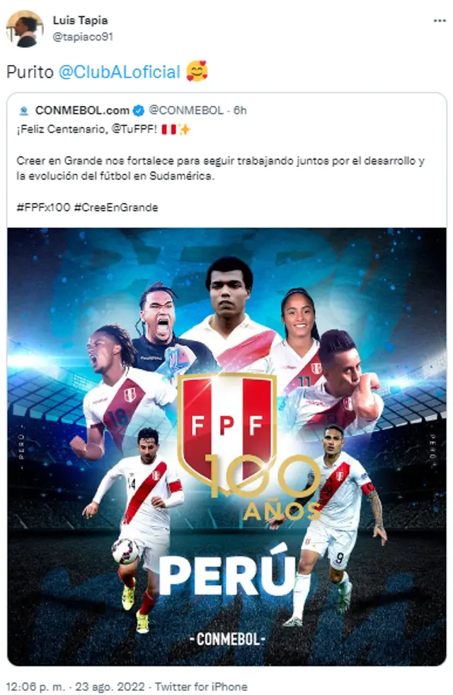 Hermano de Renato Tapia tras ver saludo de CONMEBOL.