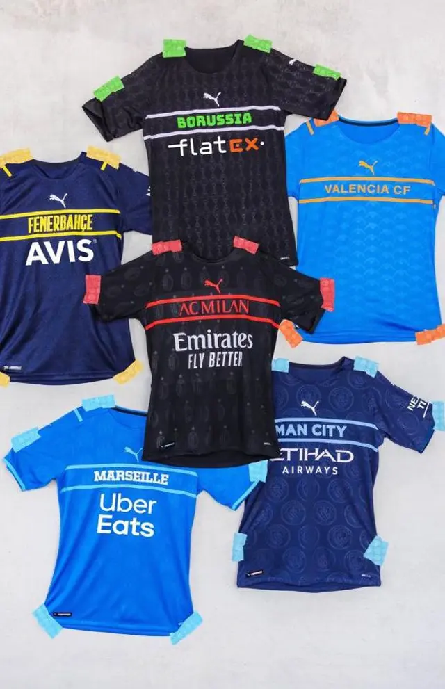 Camisetas Puma para los torneos UEFA. Foto: Twitter. Camisetas Puma para los torneos UEFA. Foto: Twitter.
