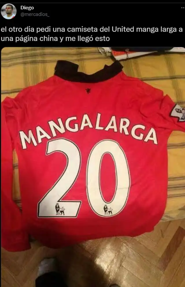 Joven pidió una camiseta del Manchester United a una página china y fue troleado por la misma