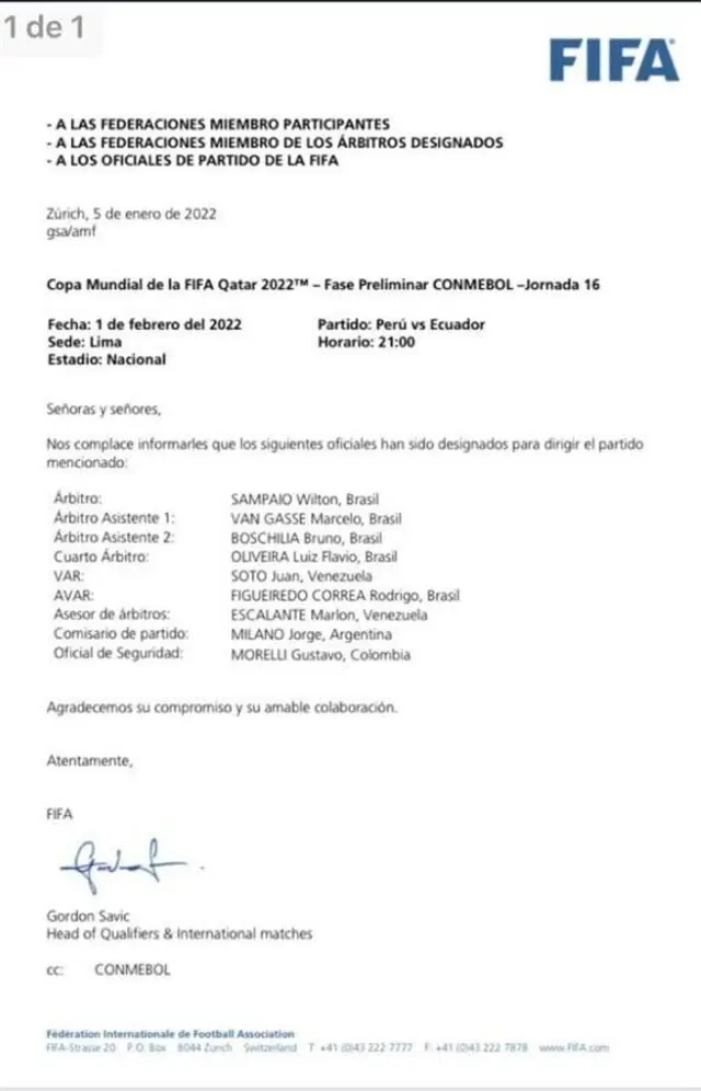 Árbitros del Perú vs. Ecuador.