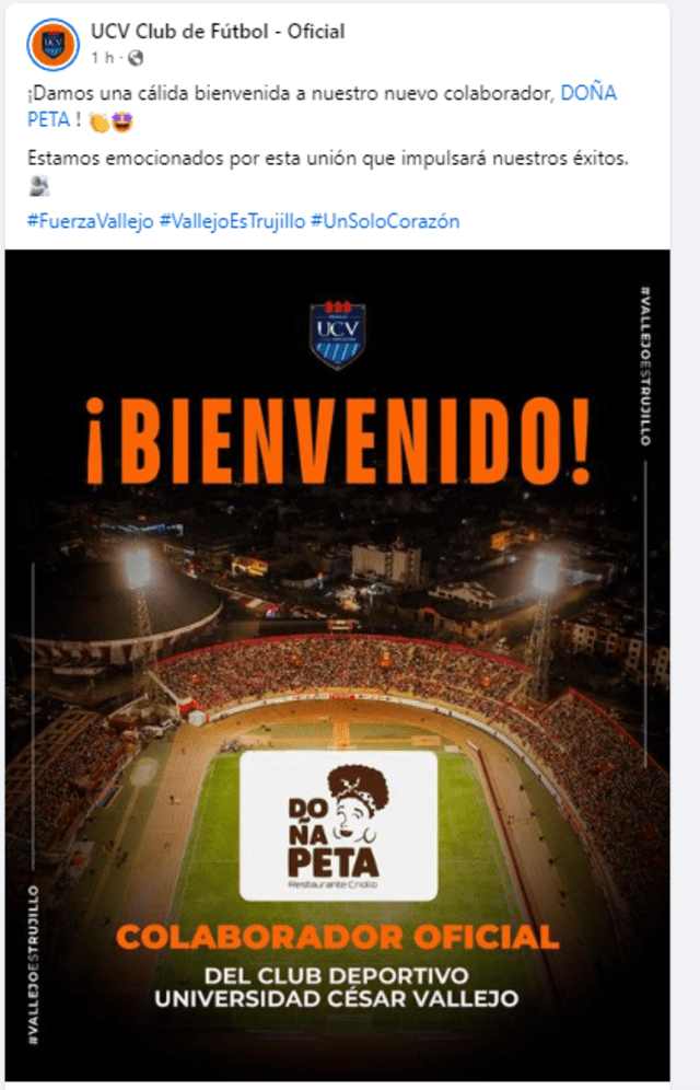 Doña Peta es colaborador oficial de la UCV