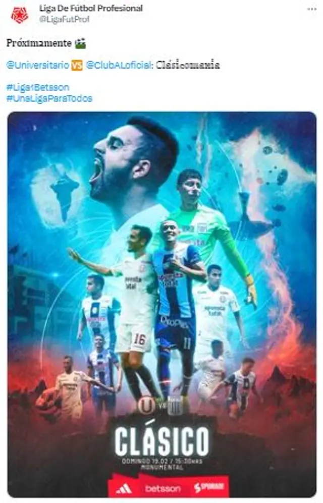 Liga 1 se pronunció sobre el clásico con un curioso mensaje.
