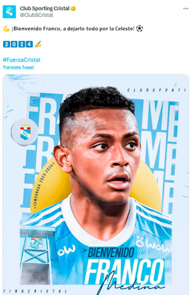 Foto: Twitter / Sporting Cristal   