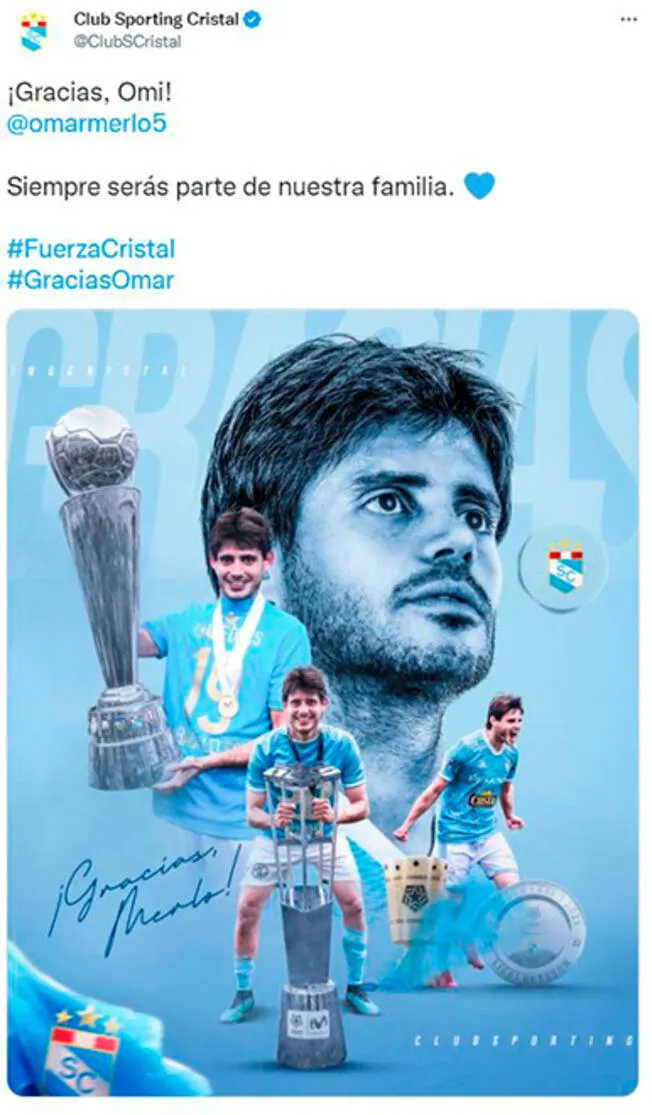 Sporting Cristal y el mensaje con el que anunció la salida de Omar Merlo.   