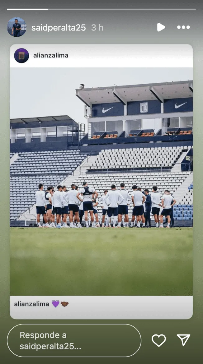 Said Peralta apareció en el Estadio de Matute tras vencer su préstamo con Ayacucho FC/Foto: Instagram   