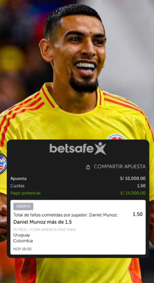 Hincha peruano ganó 15 mil soles con Colombia. | Foto: Betsafe   