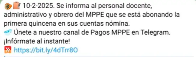 Pagos del MPPE que llegarán al mes de marzo 2025.   