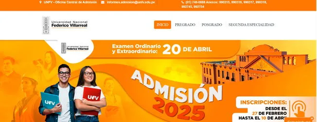 UNFV realizó su examen de admisión 2025 este domingo 20 de abril. | Imagen: OCA   