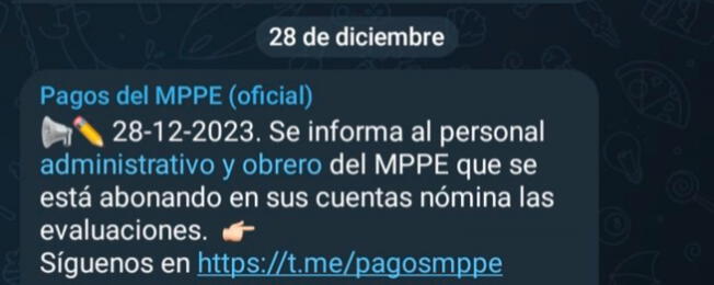 Revisa toda la información del pago por evaluaciones. Foto: Pagos MPPE.   