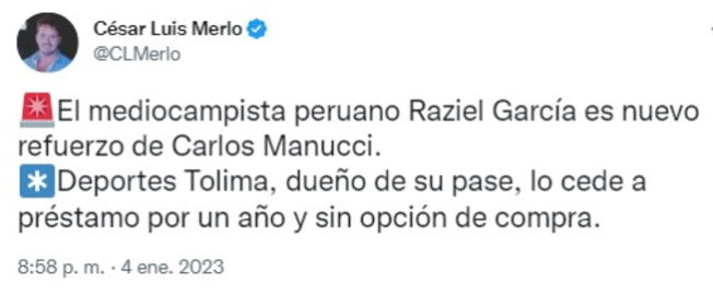 Raziel García fichó por Carlos Mannucci.   
