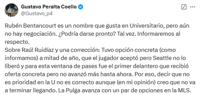  Raúl Ruidíaz tiene una oferta de Universitario   