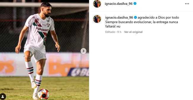 Publicación de Ignácio Da Silva. Foto: Instagram.   