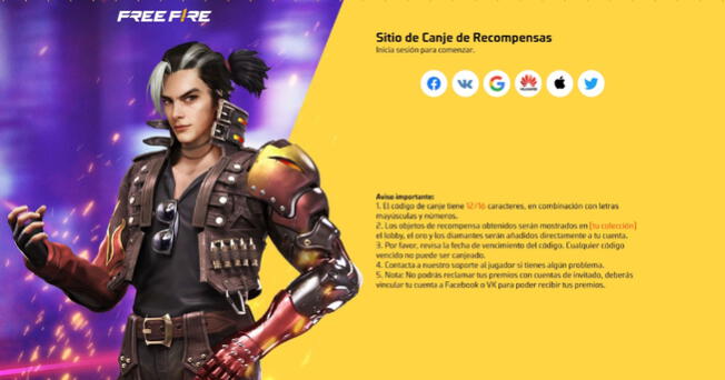 Free Fire: códigos GRATIS para canjear recompensas hoy jueves 20