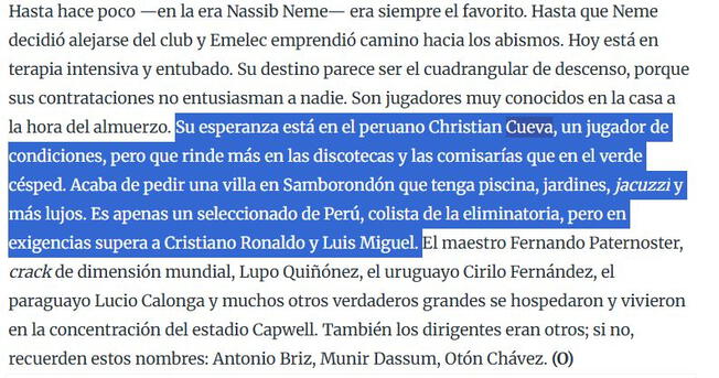 Periodista de El Universal destruyó a Christian Cueva.   