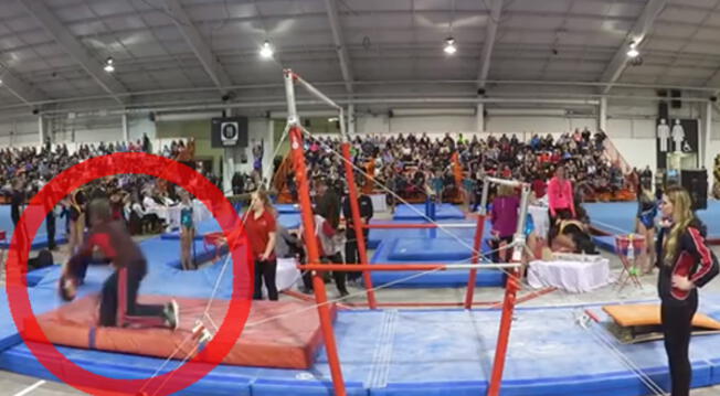 Youtube: gimnasta fue salvada de morir por su entrenador tras temeraria 'pirueta'