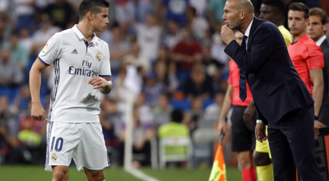 Zinedine Zidane confía que James Rodríguez se quedará en el Real Madrid. 