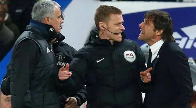 José Mourinho y Antonio Conte casi se van a las manos durante el Chelsea vs. Manchester United.