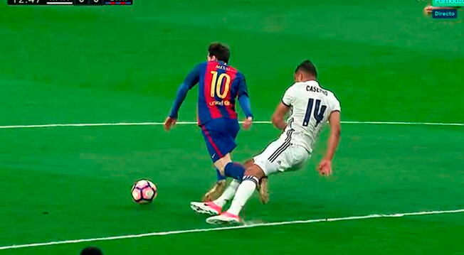 Real Madrid vs. Barcelona: Casemiro y su violenta entrada a Lionel Messi en Clásico [DIRECTV VIDEO]