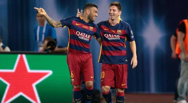Dani Alves y Lionel Messi jugaron juntos ocho temporadas en el Barcelona.