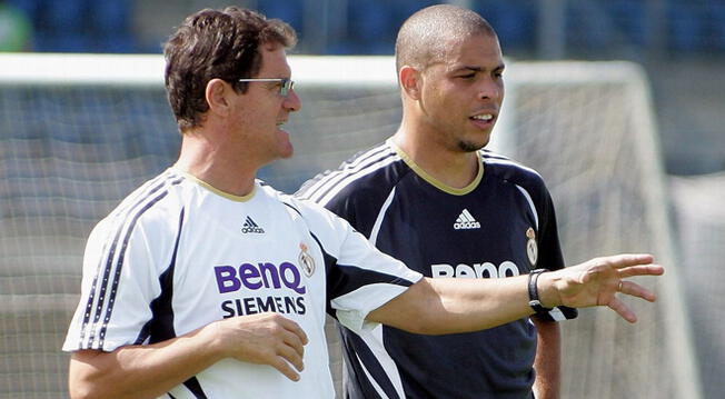 Fabio Capello y Ronaldo durante su etapa en el Real Madrid.