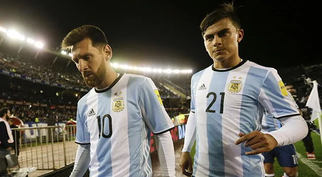 Lionel Messi y Paulo Dybala, tras el empate 1-1 entre Argentina y Venezuela.