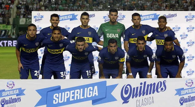 El once de Boca Juniors ante Banfield: Magallán, Goltz, Rossi, Cardona, Barrios, Jara, Reynoso, Nández, Tévez, Pavón y Fabra.