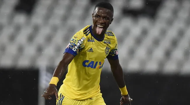 Vinícius Jr celebra su gol con el Flamengo al Madureira.