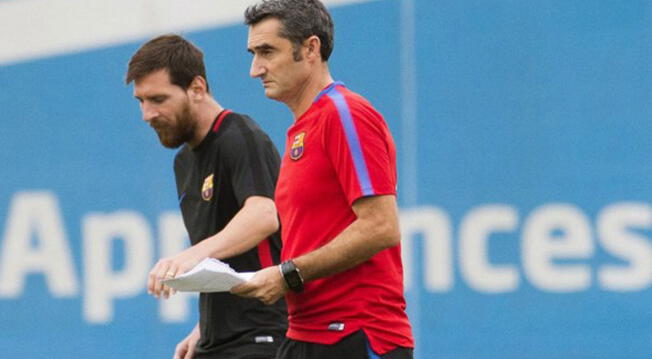 Ernesto Valverde evalúa si contar con Messi o no mañana ante el Sevilla. 