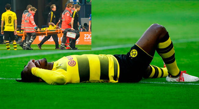 Mal momento del joven delantero de Borussia Dortmund.