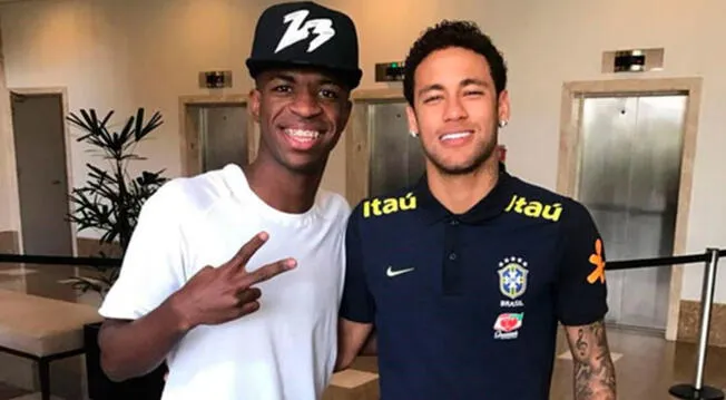 Vinícius Júnior y Neymar posando en Brasil.