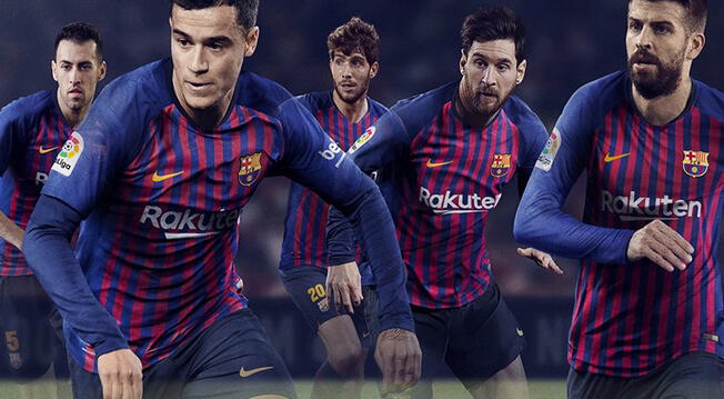 La camiseta del Barcelona utilizarán 10 rayas granates y azules como detalle para la temporada 2018/2019.